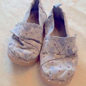TOMS Kids Girls Alpargata Glitter Slip On Flats Casual - Purple
